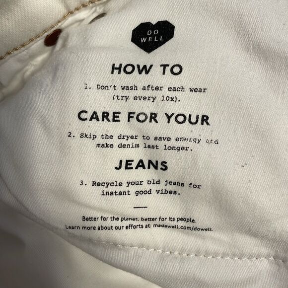 Madewell Tomboy Straight Leg Jeans in White Rainbow Stripe - Picture 4 of 7